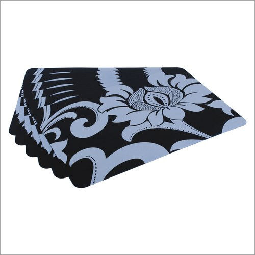 Black and White Table Mat With Coaster