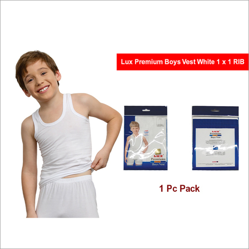 Lux Premium 1 Pc Pack Boys Grey Colour 1x1-RIB Vest
