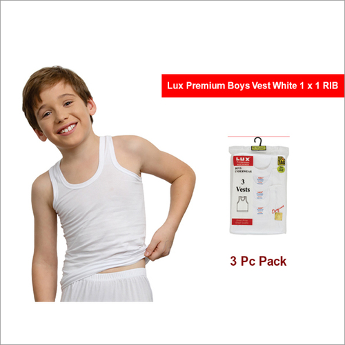 Lux Premium 3 Pc Pack Boys Grey Colour 1x1-RIB Vest
