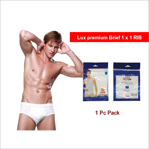 Lux Premium 1 Pc Pack 1 x 1 RIB Mens Premium Brief