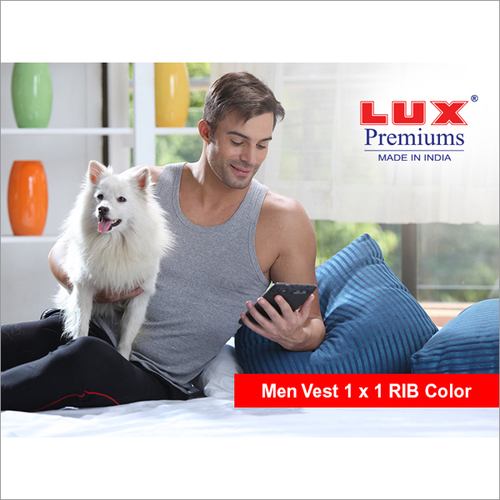 Lux Premium 1x1 RIB Grey Color Mens Vest