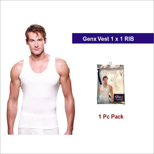 Genx 1 Pc Pack Mens White Vests