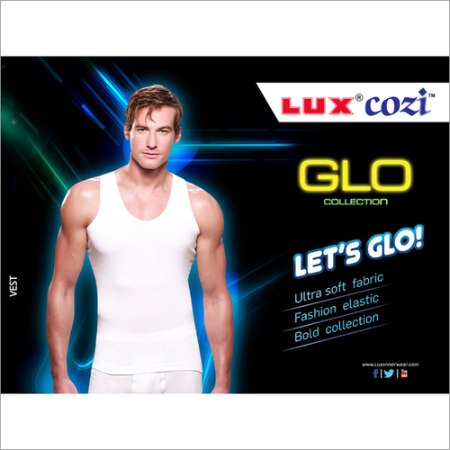 Lux Cozi Glo Collection Mens White Vest