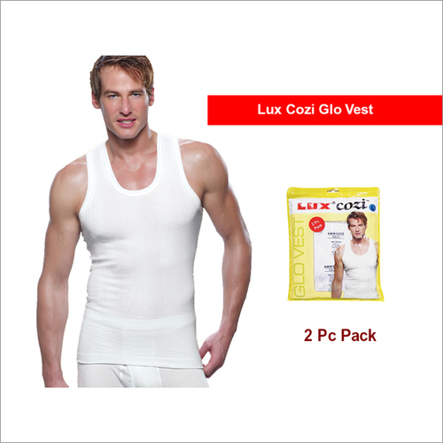 Lux Cozi 2 Pc Pack Glo Collection Mens White Vest
