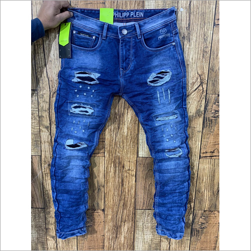 Blue Mens Ripped Jeans