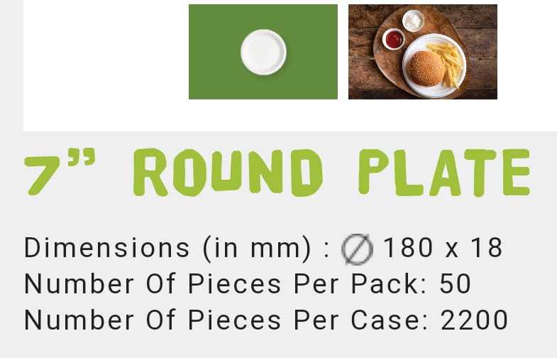 7 Inch Round Bagasse Plate
