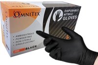 Black Nitrile Examination Gloves - Color: Blue