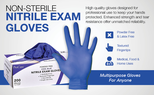 Disposable Blue Nitrile Gloves Powder Free