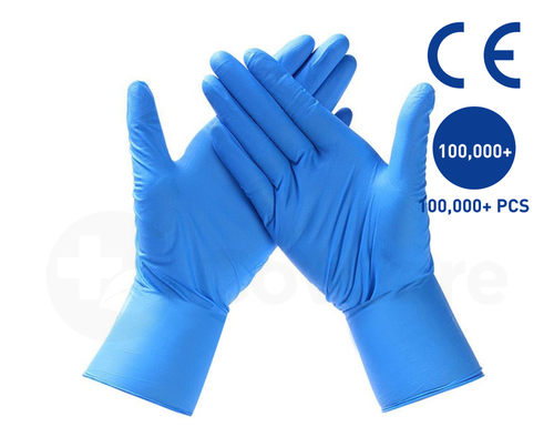 Blue Nitrile Examination Gloves (Powdered, Semi Powdered, Powdered - free)