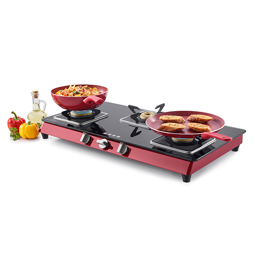 ऊषा लस्ट्रा 3 बर्नर- स्क्वायर पैन ट्रे LU3SGC