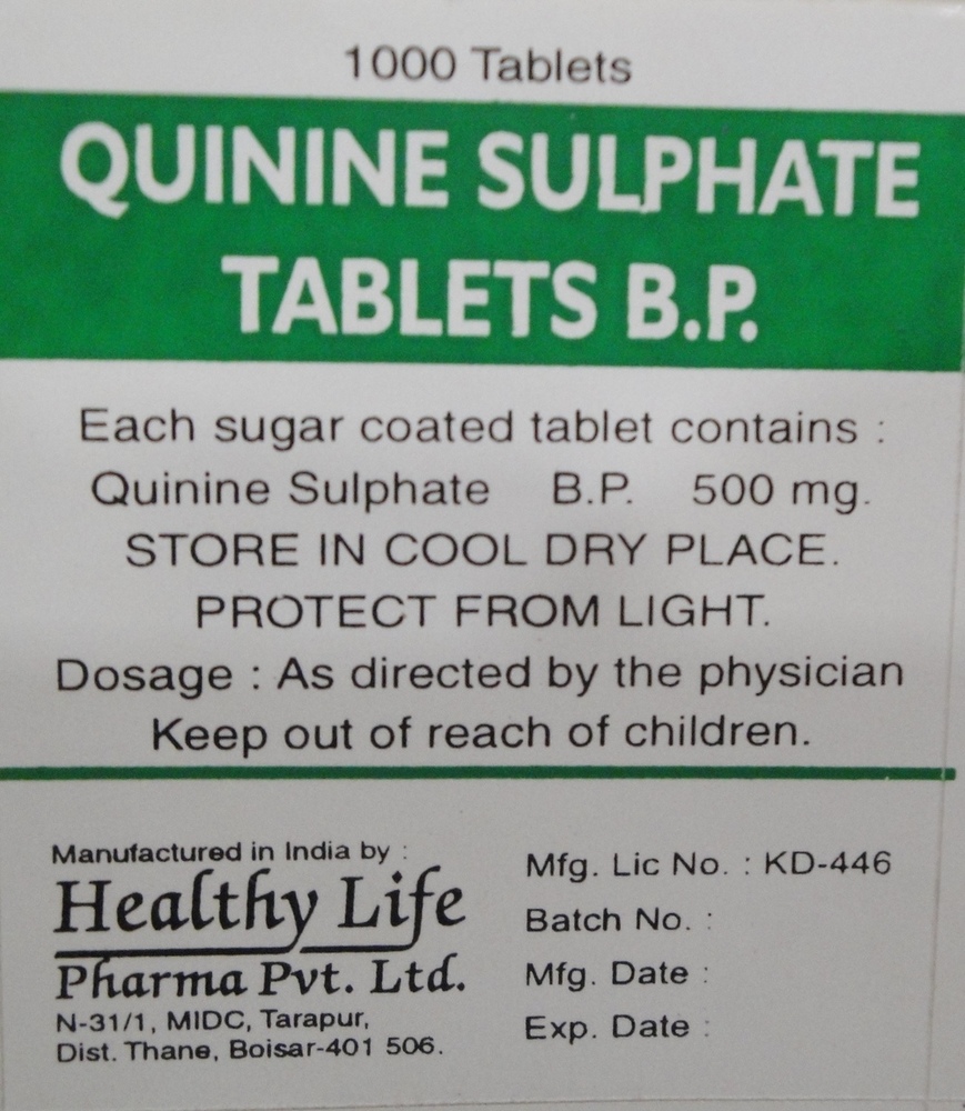 Quinine Sulfate Tablets Usp 200 Mg