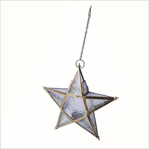 Wall Hanging Brass-White Tea Light Candle Holder Star