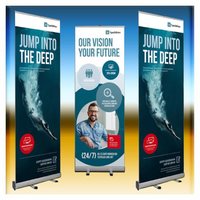 Roll Up Banner Standee - Aluminium, 2.5x5 And 3x6 Feets | Self Design, Assembled Delivery, Eco Friendly, Foldable, Waterproof, Corrosion Resistant