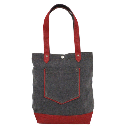 12 Oz Washed Canvas Tote Bag With Jute Trimmed Bottom