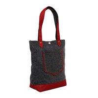 12 Oz Washed Canvas Tote Bag With Jute Trimmed Bottom