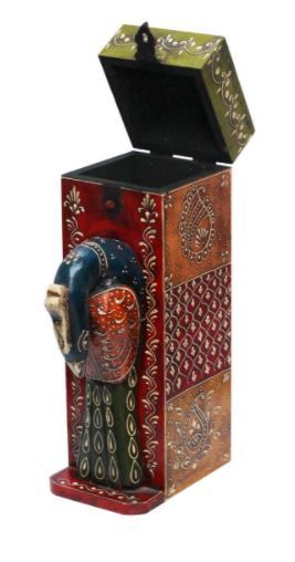 Wooden Wine Box Decorative Peacock Handmade