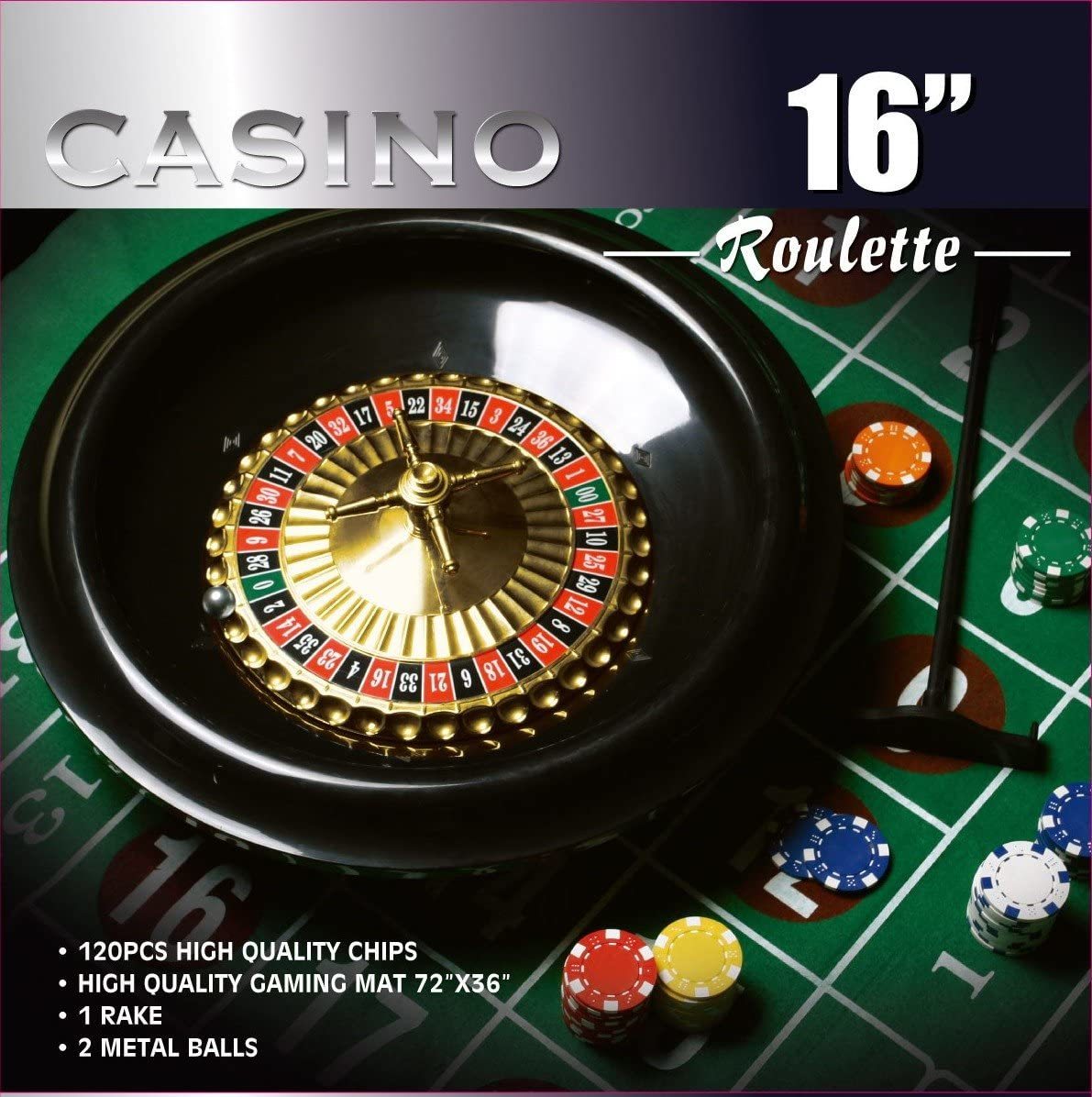 16-inch Roulette Wheel Game Set With Chips