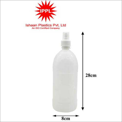 28MM 8x28cm White Pet Plastic Pharma Bottle With 1000ml  PP Mist Cap