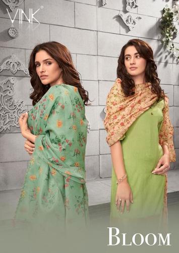 Washable Bloom Viscose Zari Salwar Suits Set