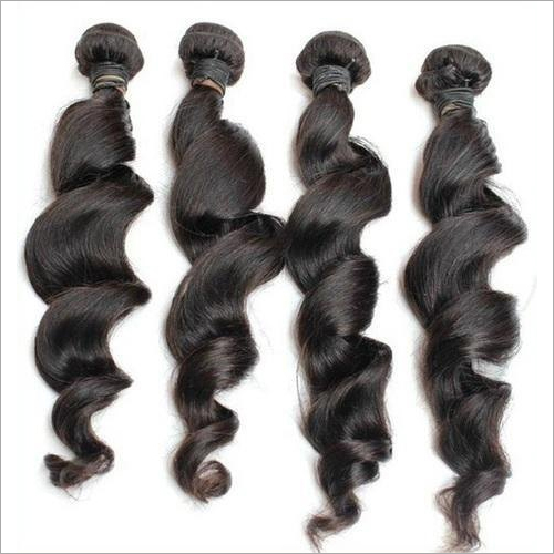 Brazilian Loose Wavy Hair Wigs - Human Hair, Black, Double Weft | Natural Look, Soft Texture, Full Volume