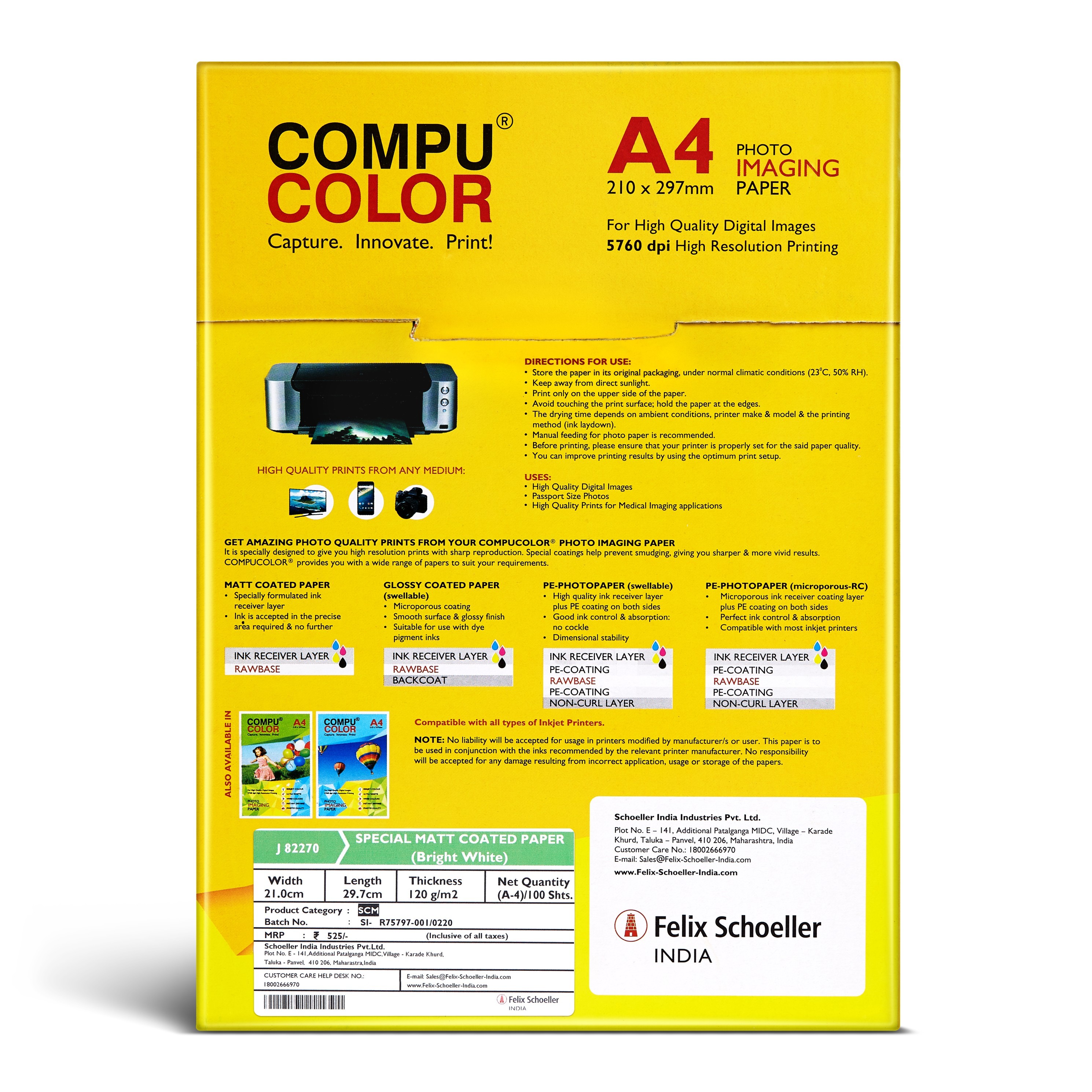 COMPU COLOR Specialcoated Matt Paper (A4) 120 gsm Supplier