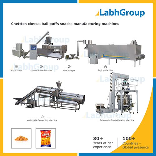 Chettos Cheese Ball Corn Puffs Snacks Making Machines