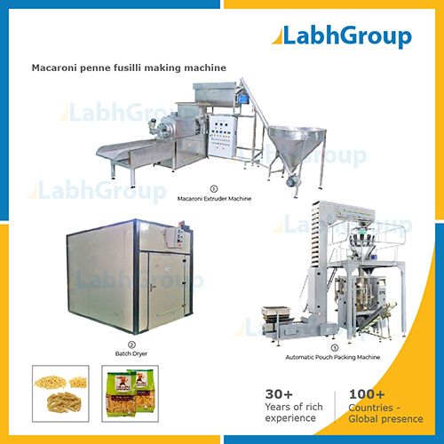 Macaroni Penne Fusilli Making Machine Capacity: 500 Kg/Hr