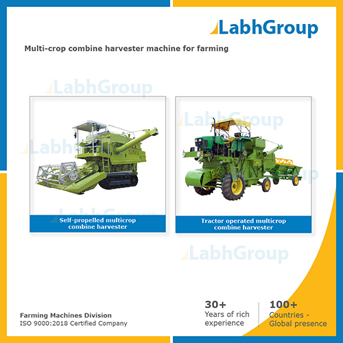 Multi-crop Combine Harvester Machine For Farming