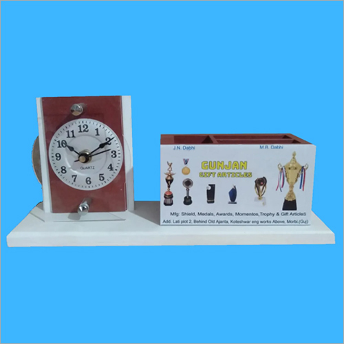 Wooden Clock - Quartz Movement, 10x3x4 inches | Unique Design in White & Grey with Premium Build