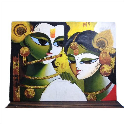 Radha Krishna Modern Art Handmade Oil Painting