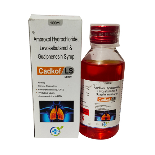 100 ml Ambroxol Hydrochloride Levosalbutamol and Guaiphenesin Syrup