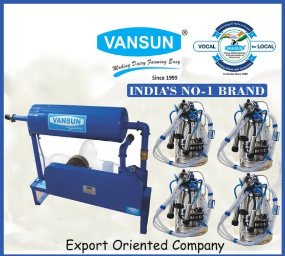 3Hp Four Bucket Milking Machine - Color: Blue