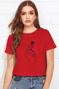 Ladies T-Shirt Tipsy 361 - Cotton Fabric, Size: S, M, L, XL | Round Neck, Half Sleeves, Various Colors, Comfortable Printed Design