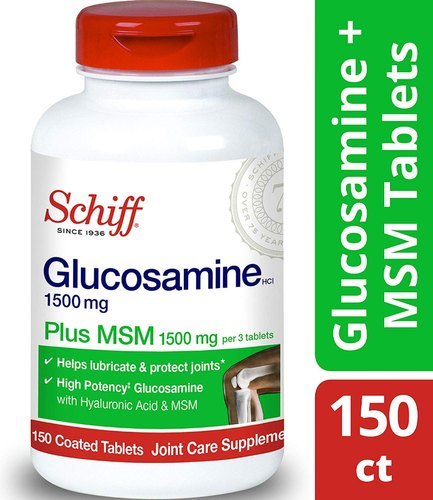 Schiff Glucosamine 1500 Mg Plus Msm 1500 Mg And Hyaluronic Acid 150 Tablets