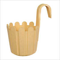 Plant Container - Plastic, 6 Inches - Beige Color, Hanging Design With Drainage Holes
