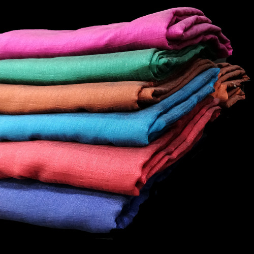 Vichitra Saree Fabric - Washable Vichitra Dyed Material, 43-44 Inch Width, Available in Different Colors, Plain Style & Texture