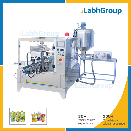 Fruit Juice Spout Cap Stand-up Bag Pouch Packing Machine