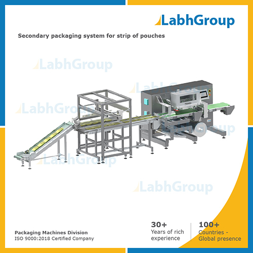 Automatic Secondary Packaging System For Strip Of Pouches