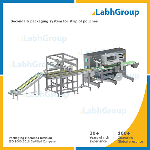 Secondary Packaging System For Strip Of Pouches