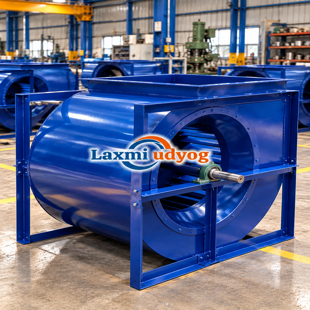 Forward Curved Blower - Steel, Blue | Electric Power Source, High Pressure, 220 Volt, 50 Hertz, 1-Year Warranty, Industrial Applications
