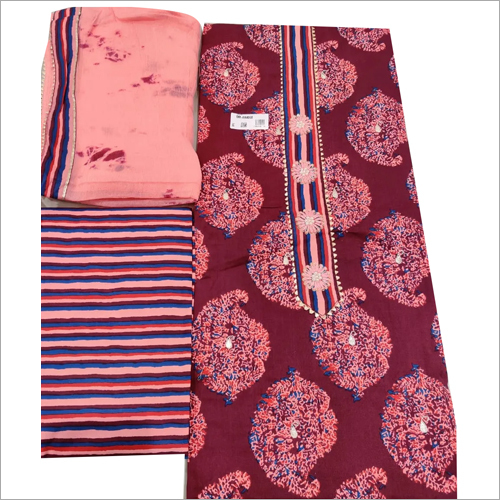 Available In Different Color Ladies Printed Suit Material
