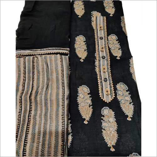 Embroidered Black Plazzo Set Suit Material