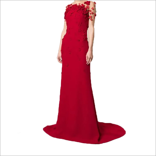 Ladies Fancy Red Gown