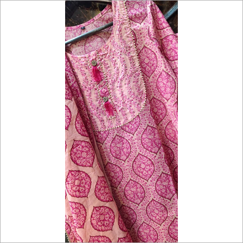 Ladies Printed Kurti - Cotton Blend, Sizes S/M/L/XL | Washable, Casual Wear For Women