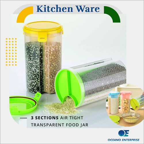 3 Section Air Tight Transparent Food Jar
