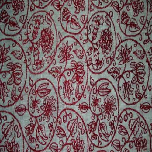 Designer Embroidered Linen Fabric By KHODAY INC.