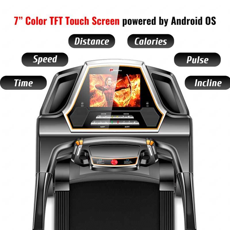 TDA-330S Multi function Treadmill with 17.7cm Touch Screen powered by Android OS