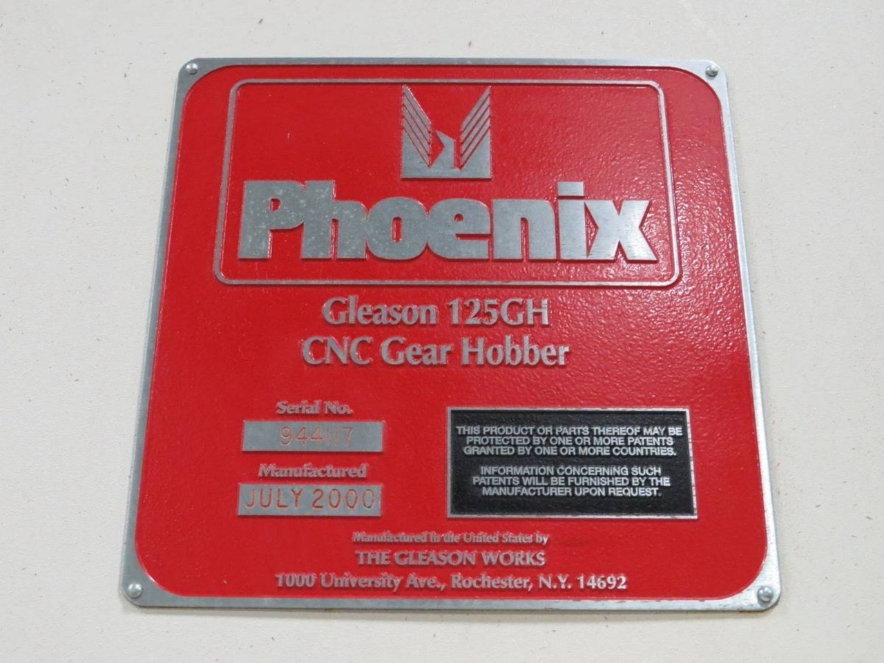 Gleason Phoenix 125GH CNC Gear Hobber