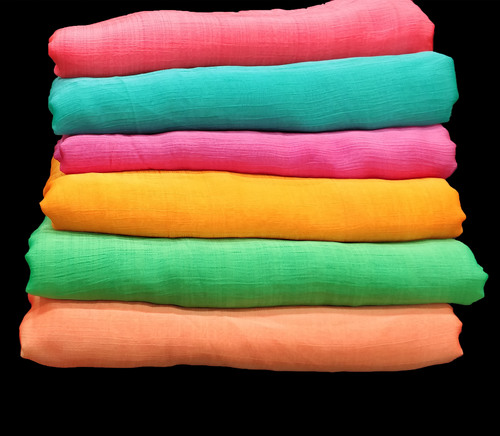Plain Sahi Chiffon Fabric - Poly Chiffon, 44 Inch Width, Various Colors, Light Weight, Plain Texture, Custom Length Available | Perfect For Garments