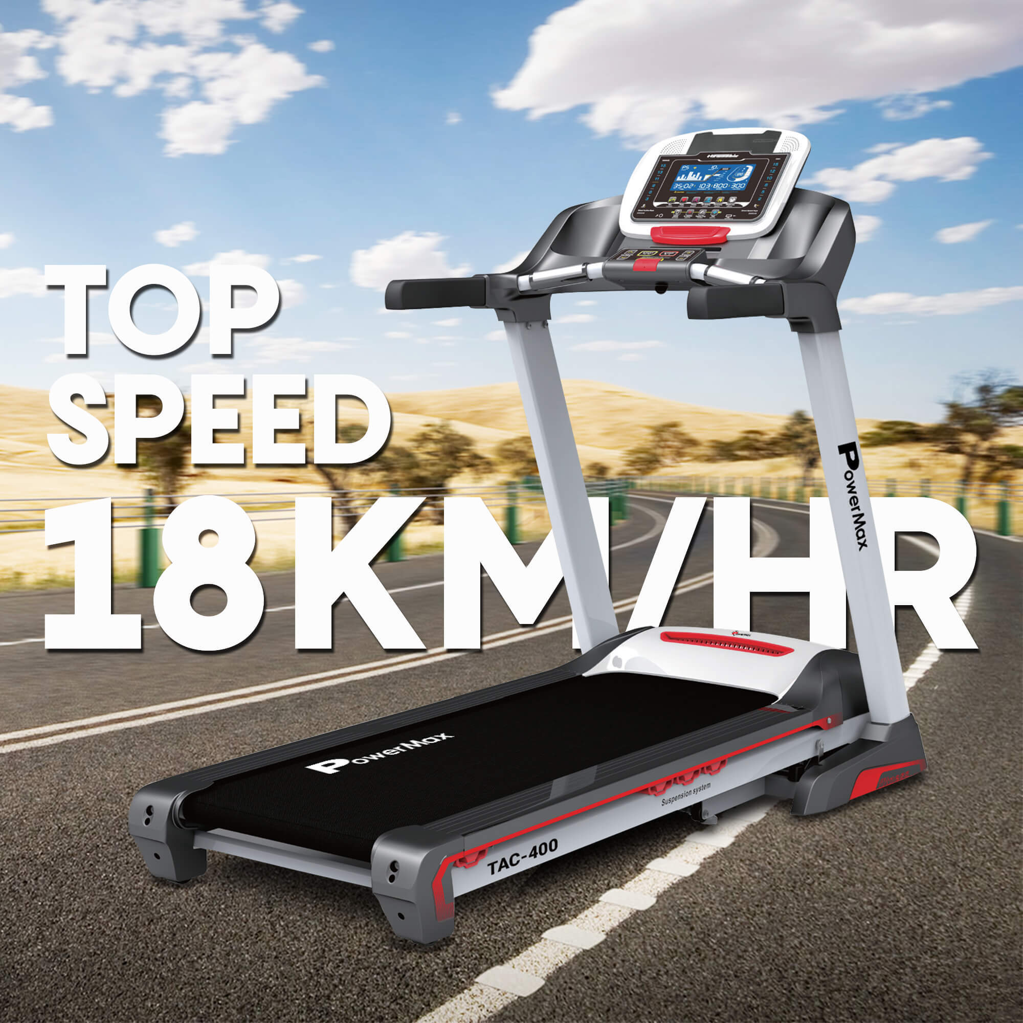 TAC-400 Semi-Commercial AC Motorized Treadmill with Android & iOS App